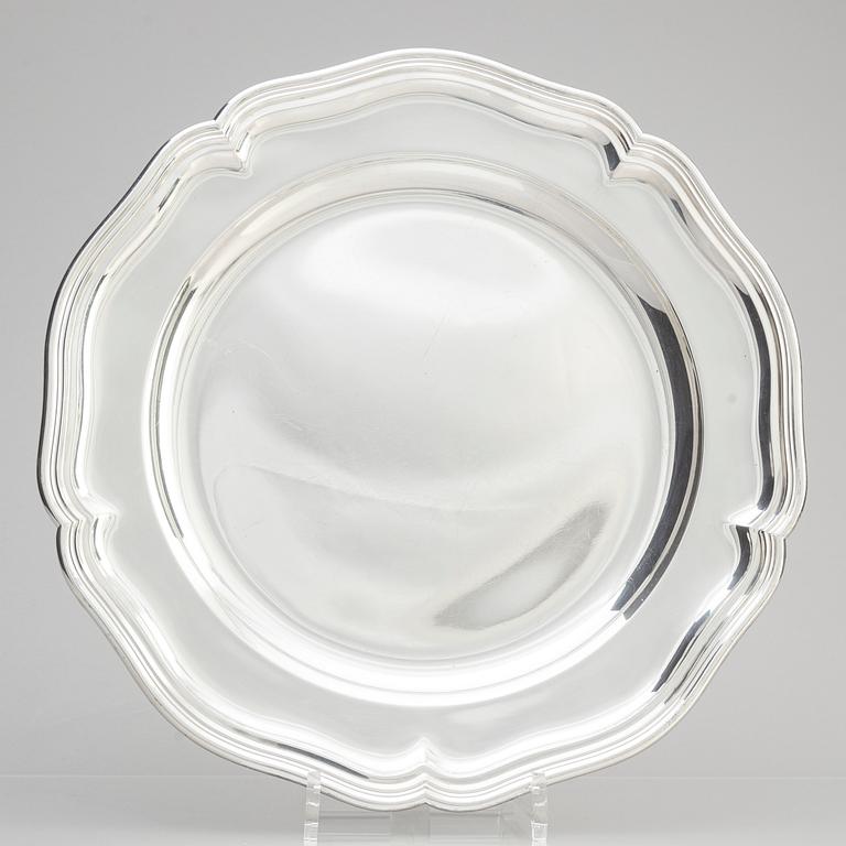 A Danish Silver Rococo-Style Tray, Copenhagen 1934.