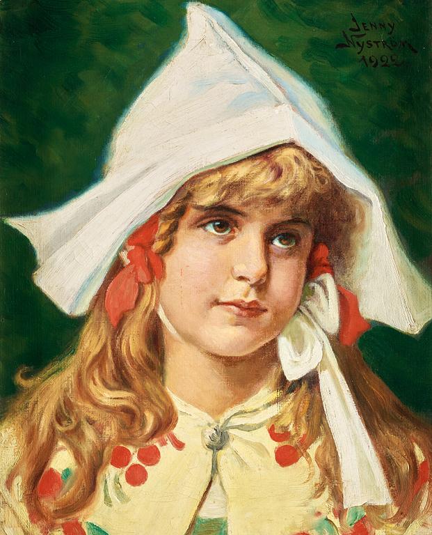 Jenny Nyström, "Flickporträtt" (Portrait of a girl).