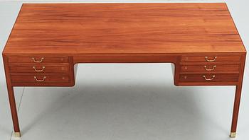 An Ole Wanscher mahogany desk by A.J Iversen, Denmark 1950's.