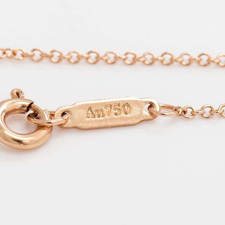 Tiffany & Co, kaulakoru, "Tiffany Keys" 18K ruusukultaa ja briljanttihiottuja timantteja.