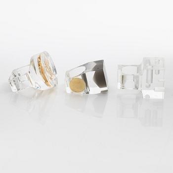 Siv Lagerström, three acrylic rings, 1970s.