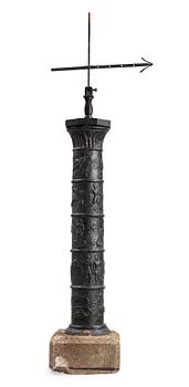 A Johannes Dahl black lacquered cast iron column, Näfveqvarn, Sweden 1920's.