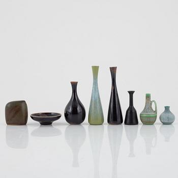 Eight ceramic miniatures, including Carl-Harry Stålhane, Rörstrand, Sweden.
