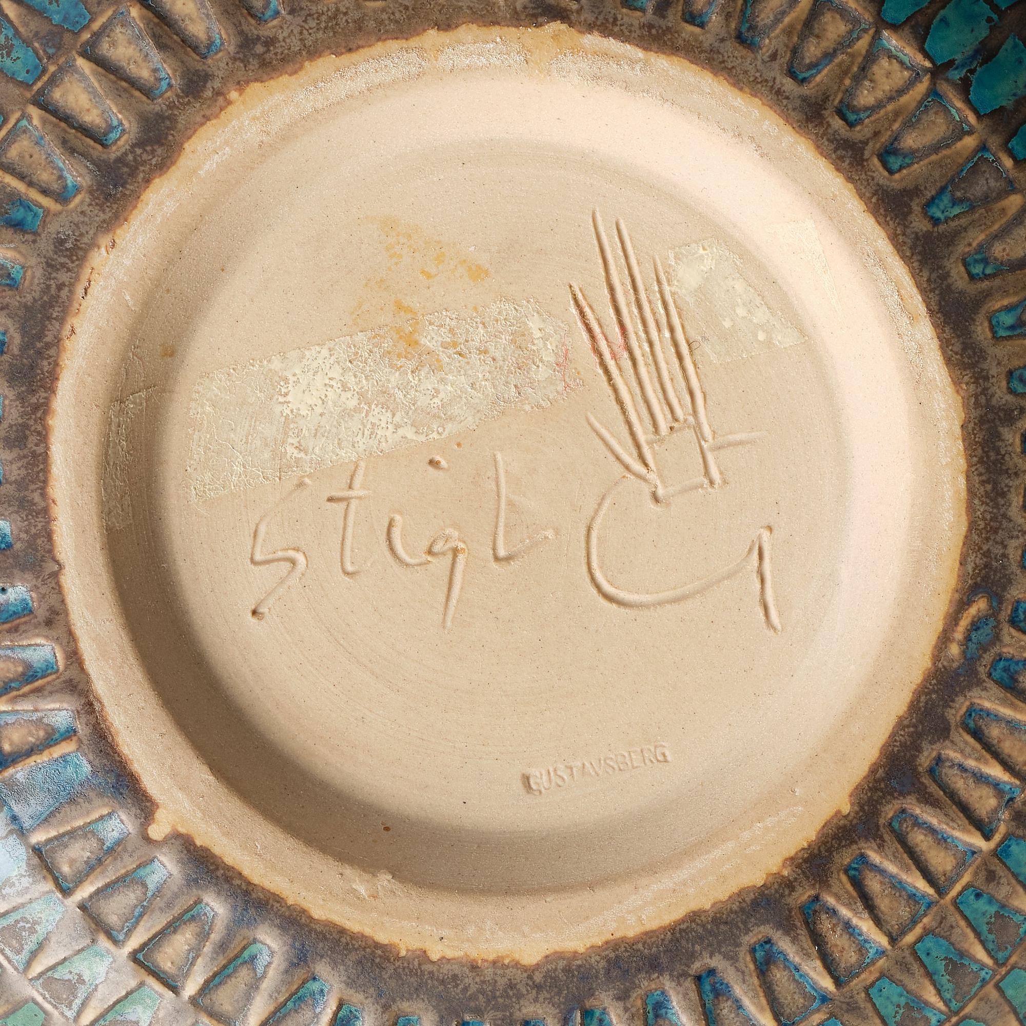 Stig Lindberg, a stoneware vase, Gustavsberg studio, Sweden 1963.