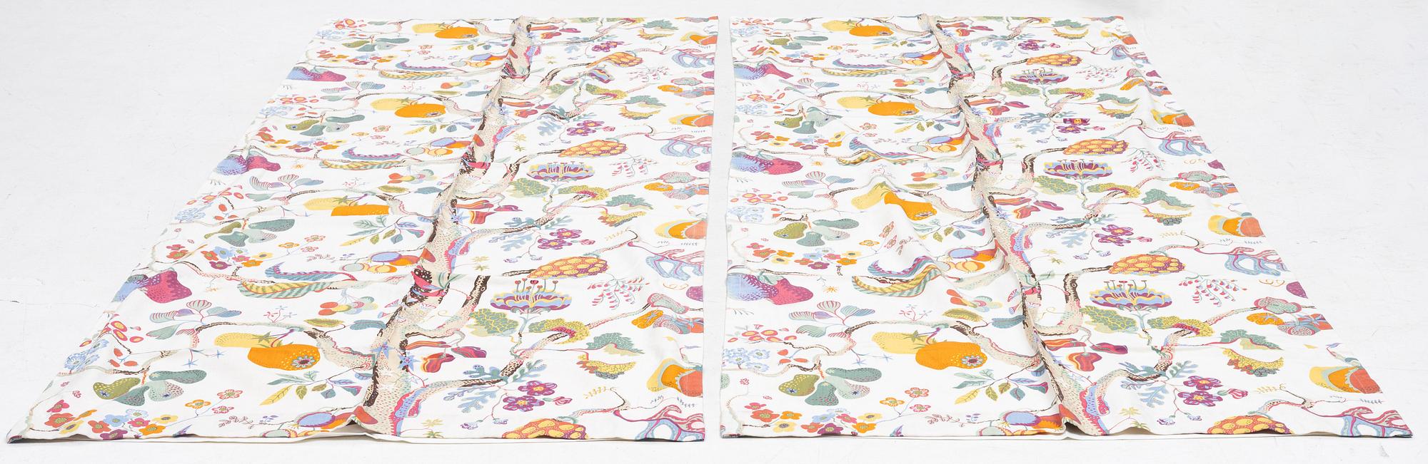 Josef Frank, curtains, a pair, "Vegetable Tree", Svenskt Tenn.