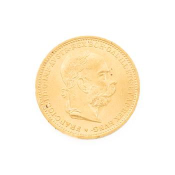 Gold coin, Austria-Hungary, 20 Corona, 1895.