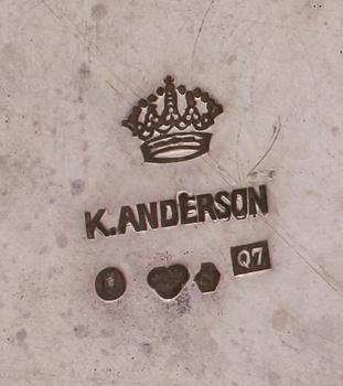BÄGARE, silver, K. Anderson, Stockholm, 1918. Tot. v. 590 g.