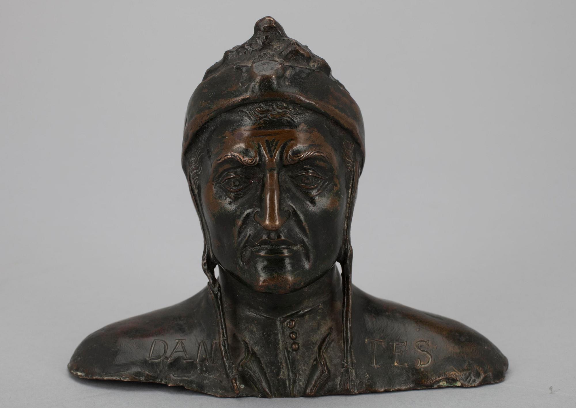 SKULPTUR, brons, Dante Alighieri, märkt B. Zoppo, 1900-tal.
