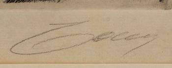 Anders Zorn, etsning, 1911, signerad.