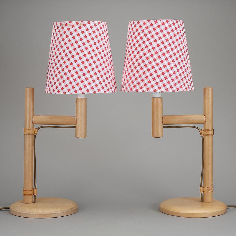 BORDSLAMPOR, ett par. Bergboms, 1970-/80-tal.
