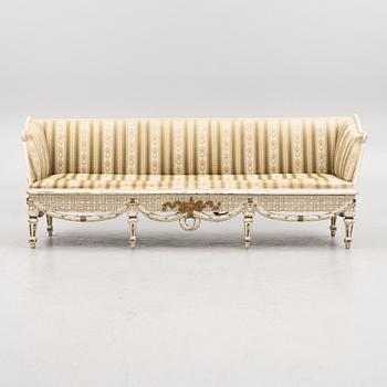A Gustavian sofa, later part 18th century.
