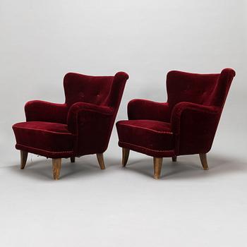Ilmari Lappalainen, a pair of 1950's 'Laila' armchairs for Asko, Finland.