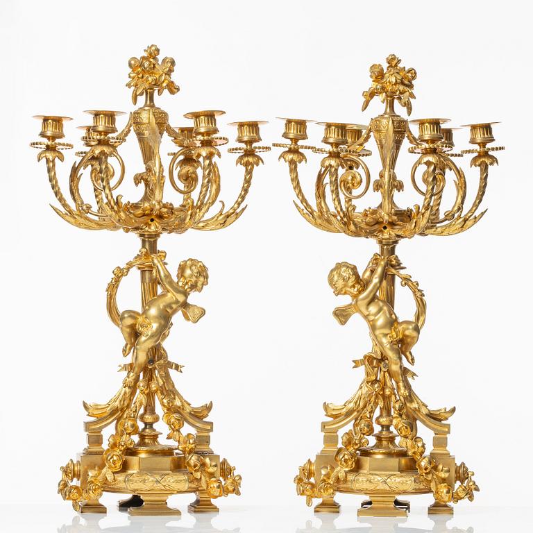 Kandelabrar, ett par, Frankrike, 1800-talets andra hälft.