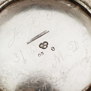BÄGARE, silver, Johan Petter Ernander, Uppsala 1820. Vikt ca 410 gram.