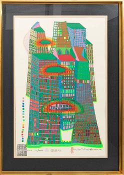 Friedensreich Hundertwasser, color serigraph, signed in the print and numbered 294/10000.
