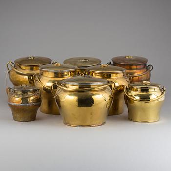 BULKRUKOR, 8 stycken, mässing, Skultuna Bruk, 1800/1900-tal.