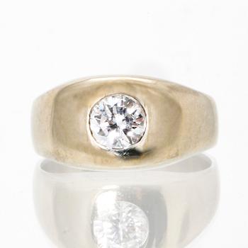 Ring 18K whitegold 1 brillian-cut diamond approx 0,50 ct,
approx G-H VS.