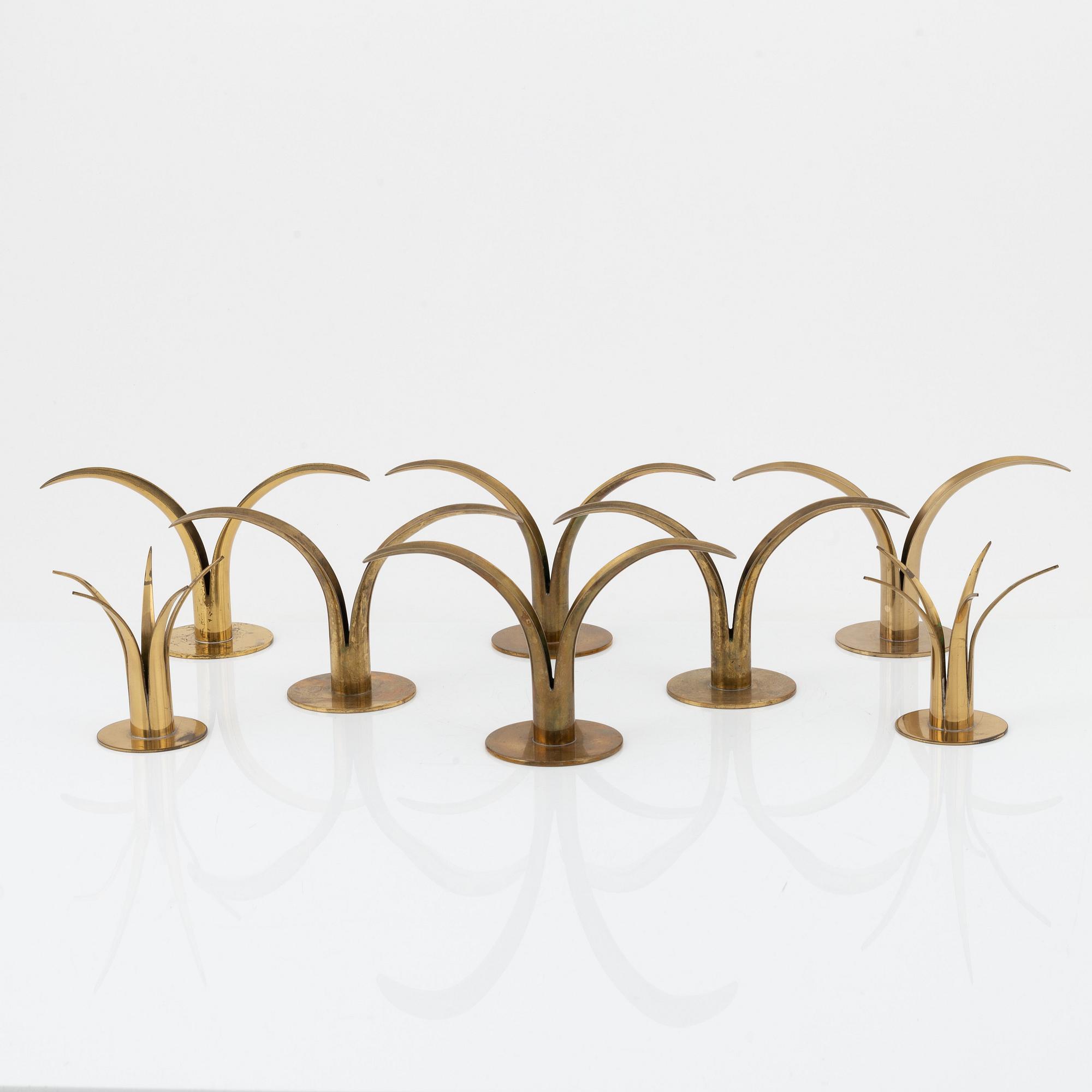 Ivar Ålenius-Björk, ljusstakar, 8st, bla "Liljan", Ystad Metall, 1900-talets mitt.