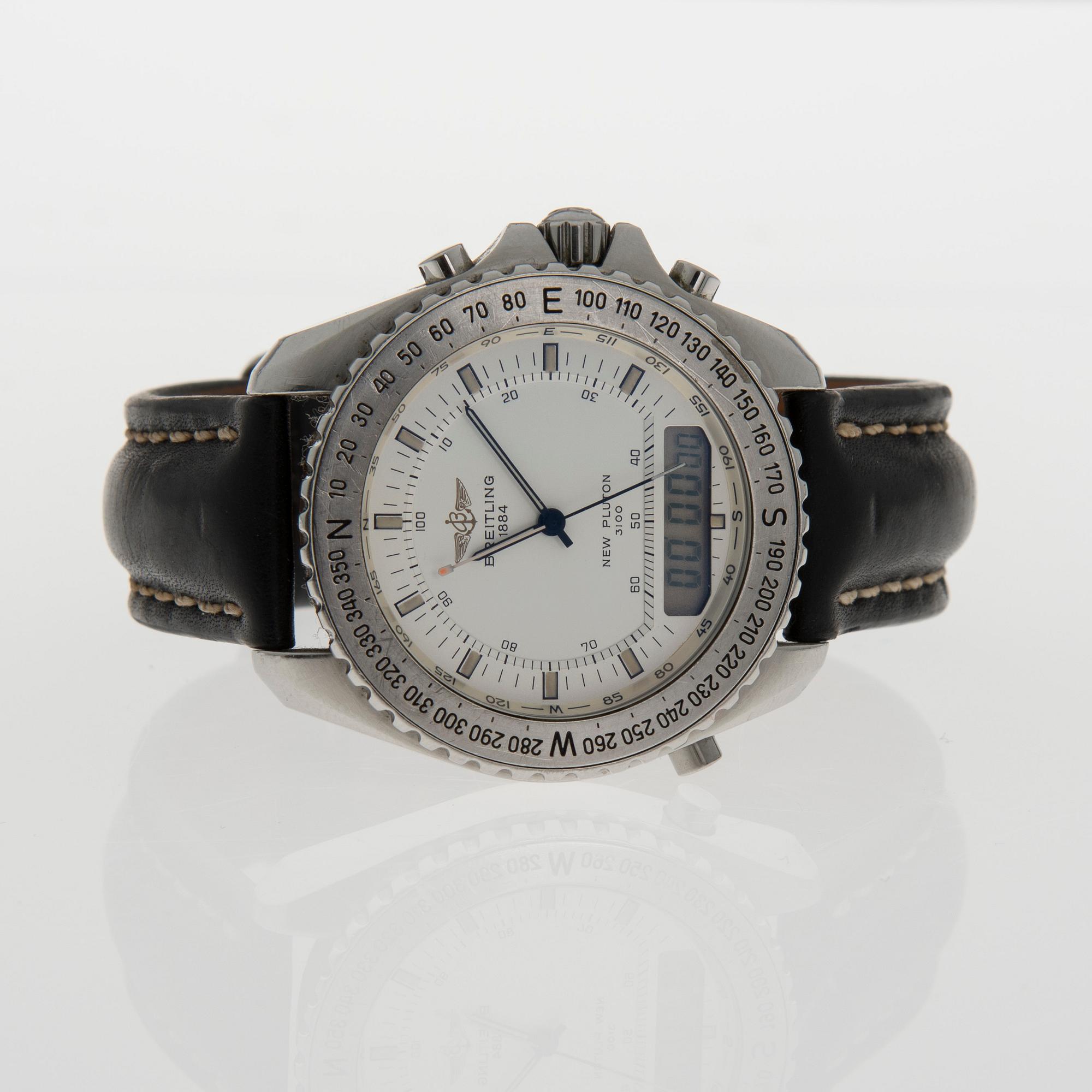 ARMBANDSUR, herr, Breitling New Pluton 3100, stål, 1994.