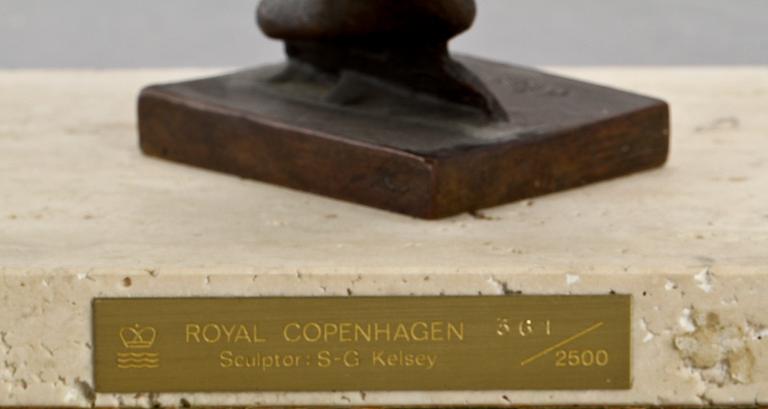 STERETT-GITTINGS KELSEY, skulptur, brons, Royal Copenhagen, sign Kelsey, dat 76 samt nr 361/2500.