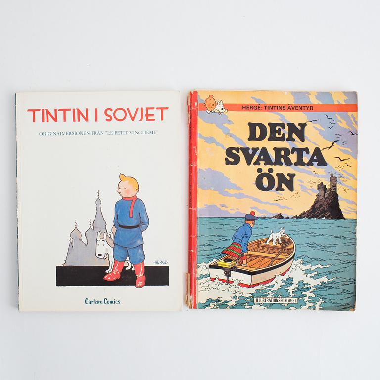 Tintin, 6 st tidningar, Hergé.