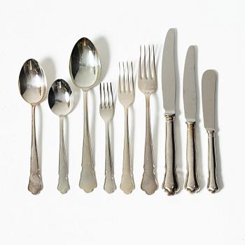 A Swedish silver cutlery, model 'Chippendale', including mark of Mema/GAB, Eskilstuna 2016 (31 pieces).