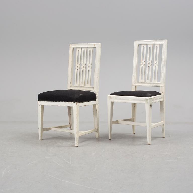 A pir of Gustavian chairs signed CIWS (Carl Johan Wadström, Stockholm 1788 - 1816 ).