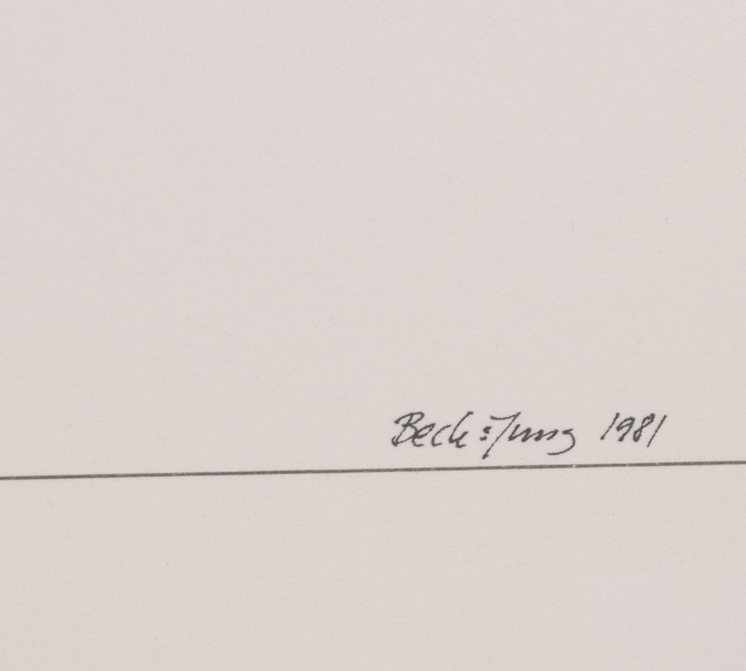 BECK & JUNG, computer ink plot, signerad och numrerad Criss Cross 104/110, daterad 1981.