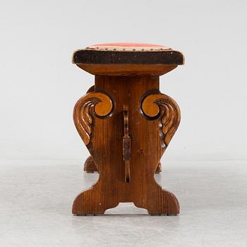 A pine bench, early 20th Century.