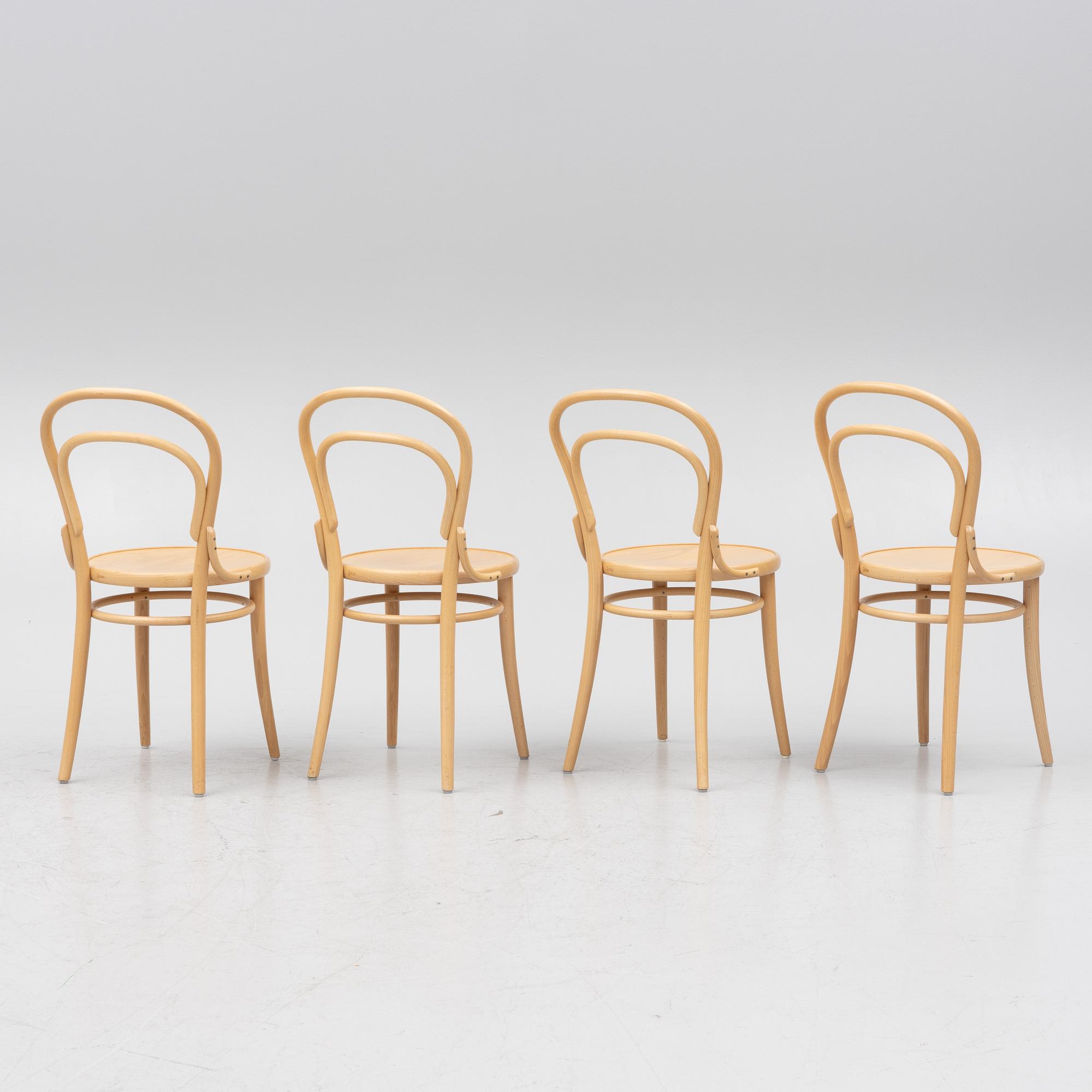 Michael Thonet, stolar, 4 st, "No 14", TON.