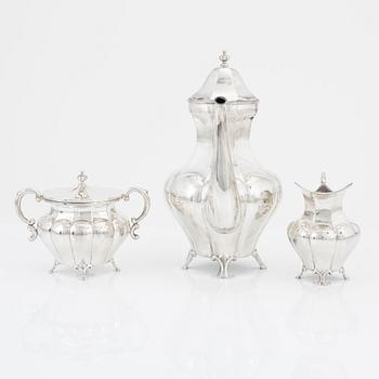 Sixten Allvin & Co, kaffeservis, 3 delar, silver, Vetlanda 1964-65.
