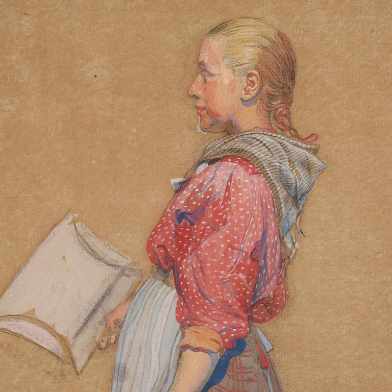 Carl Larsson, "Flickan med ämbar" (The girl with a bucket).