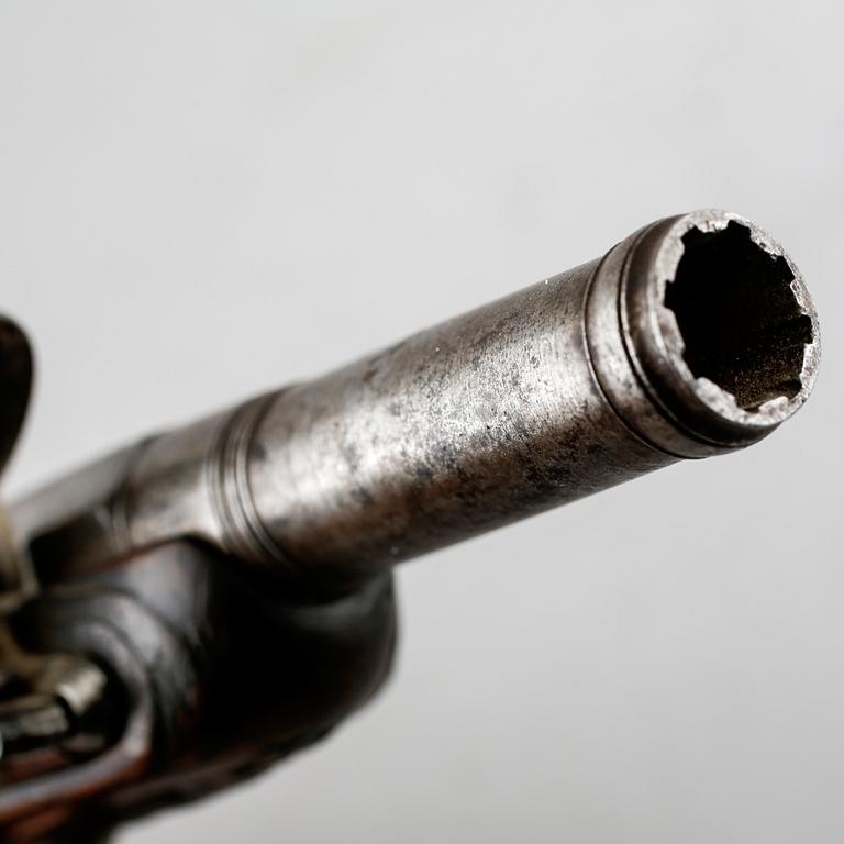 A flintlock gun, 18th century.
