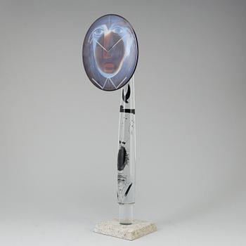 ANN WOLFF, glass sculpture, 1980s, signed.