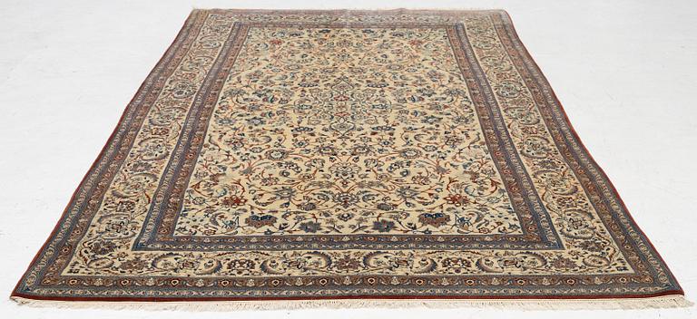 A fine part silk Nain Tudeshk carpet, Central Persia c. 290 x 157 cm.
