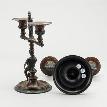 TWO CANDELABRUM, first half of the 20th century.