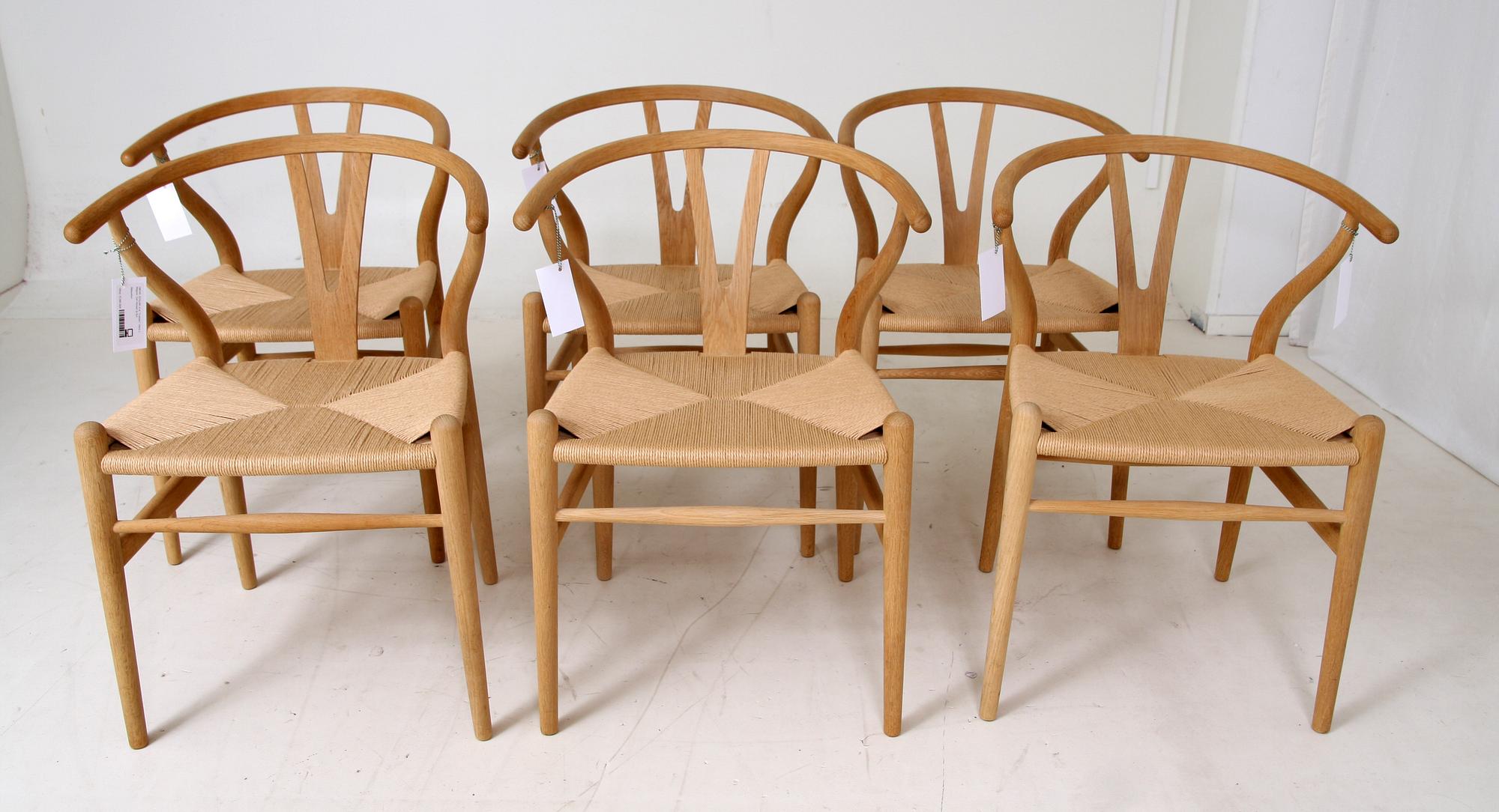STOLAR, 6 st, "Y-stolen", Hans J. Wegner, Carl Hansen & Son.