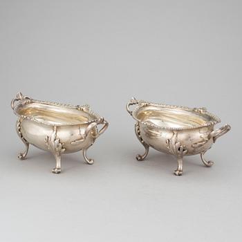 SKÅLAR, ett par, silver, Fras Nicks, Butty & Dumee, London 1769. Tot ca 1039 gram.