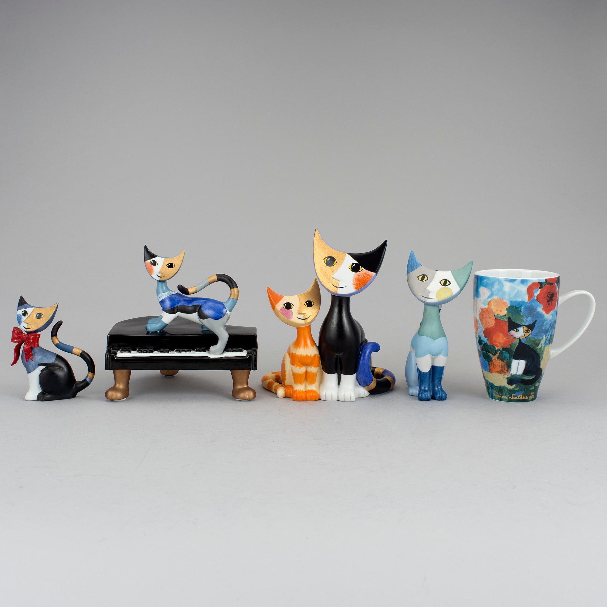 ROSINA WACHTMEISTER, 5 figuriner, porslin, Goebel.