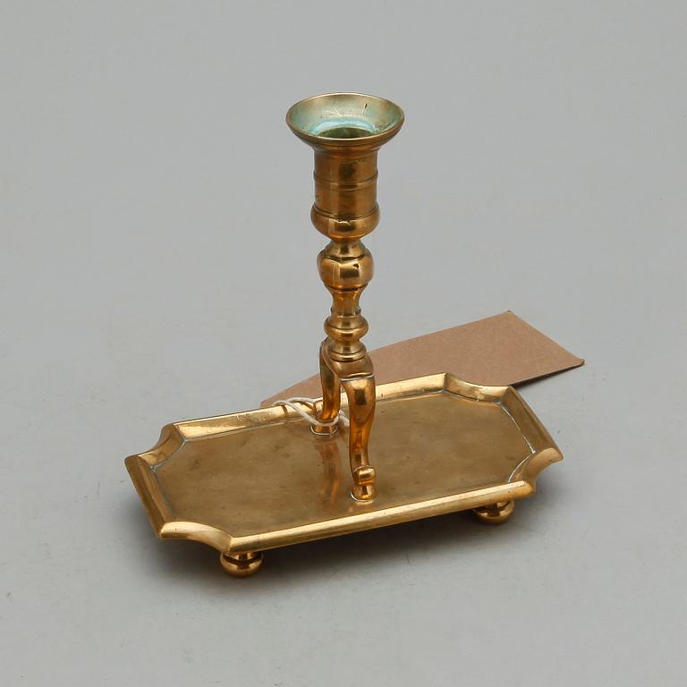 LJUSSTAKE, mässing, 1700/1800-tal.