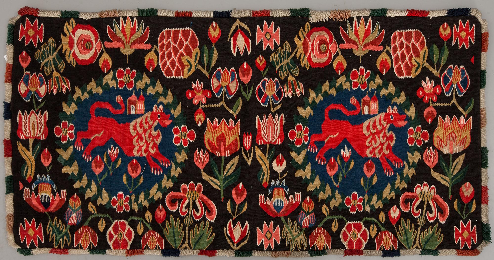 ÅKDYNA (agedyna), flamskväv, Skåne, sannolikt Oxie härad, 1800-tal. Ca 97 x 52 cm.