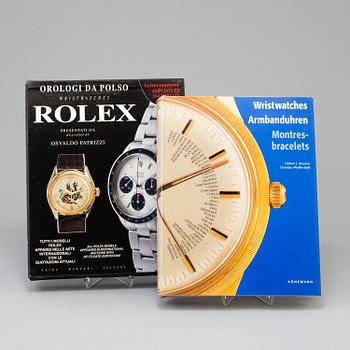 BÖCKER, 2 st, bl.a. "Orologi da Pulso Wristwatches Rolex", Osvaldo Patrizzi, Guido Mondani Editore, 1995.