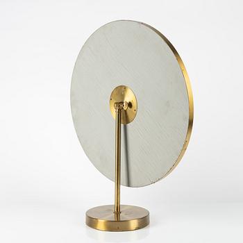 A Swedish Modern brass table mirror, 1940's/50's.