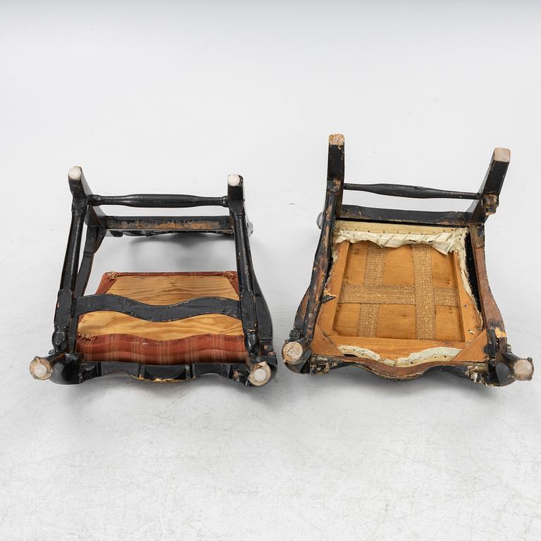 Chairs two, Baroque, 18th century.