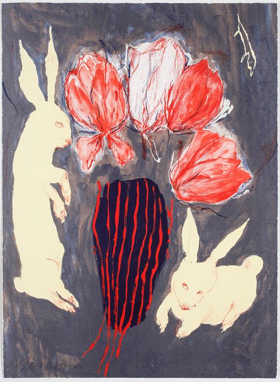 SUZANNE NESSIM, färglitografi, signerad, numrerad 135/160.