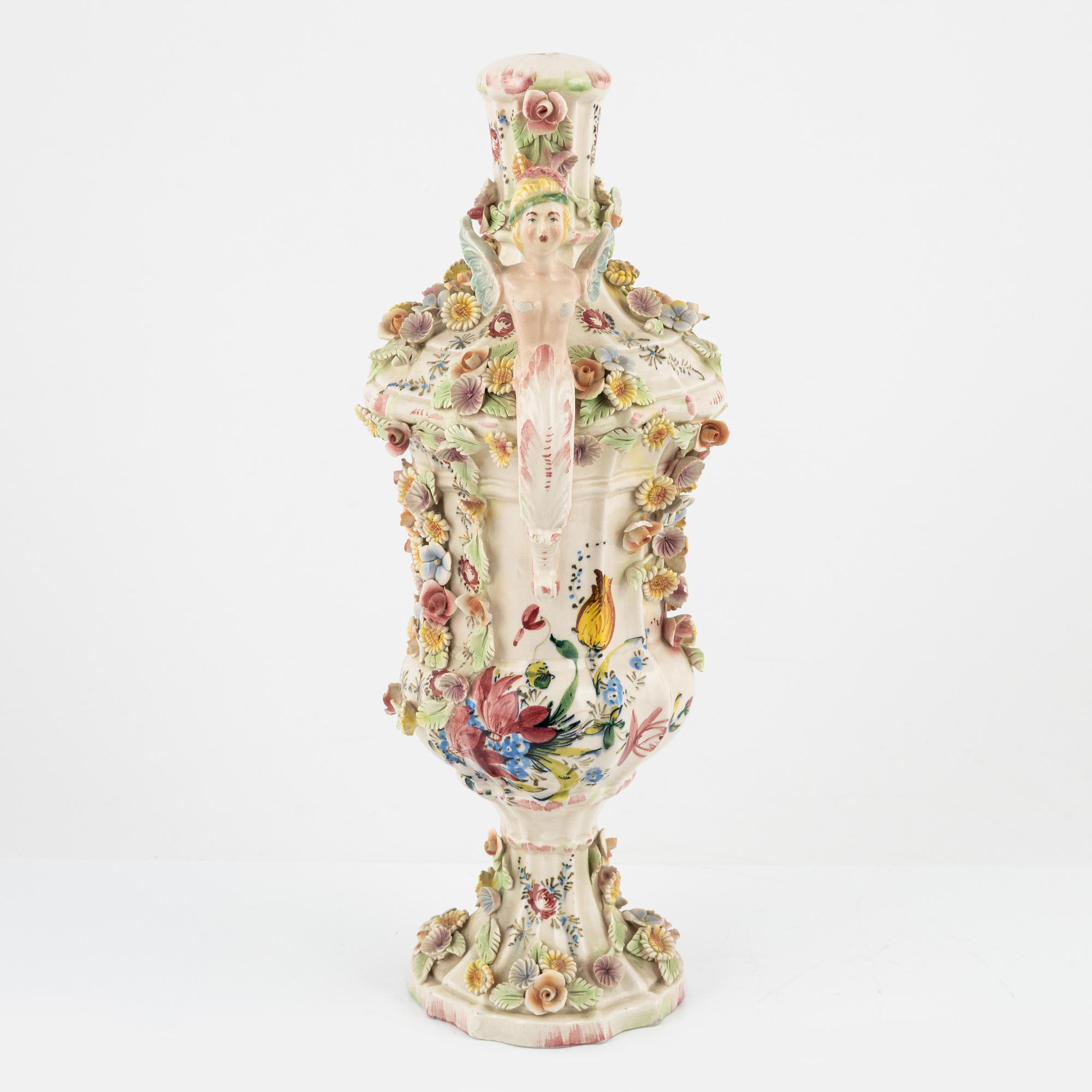 A ceramic table lamp, Ardalt Dresden, Nove, Italy, 21st Century.