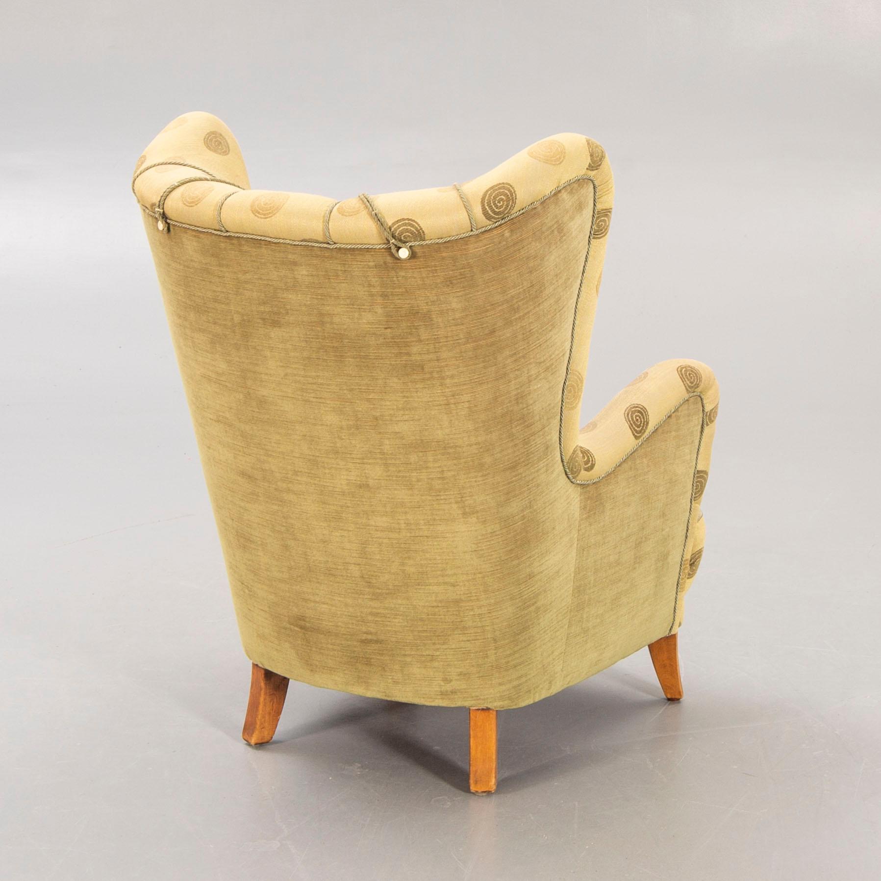 Öronlappsfåtölj, Swedish Modern 1940/50-tal.
