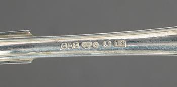 PARTI SKEDAR, silver, mest Norge och P.A. Lie, David Andersen, K. Bingen, 1800-1900-tal. Tot ca 1300 gram.