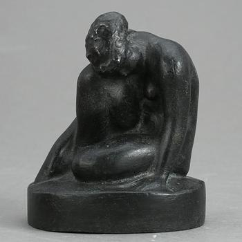 SKULPTUR, Halvar Frisendahl, patinerad metall, signerad 1917.