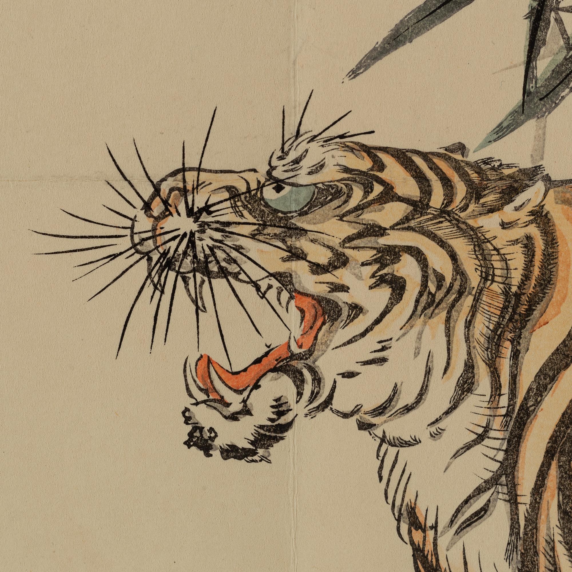 Träsnitt, "Surimono", Japan, tidigt 1900-tal.